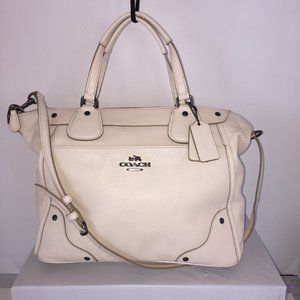 Coach Off White Leather Mickie Satchel Carryall
